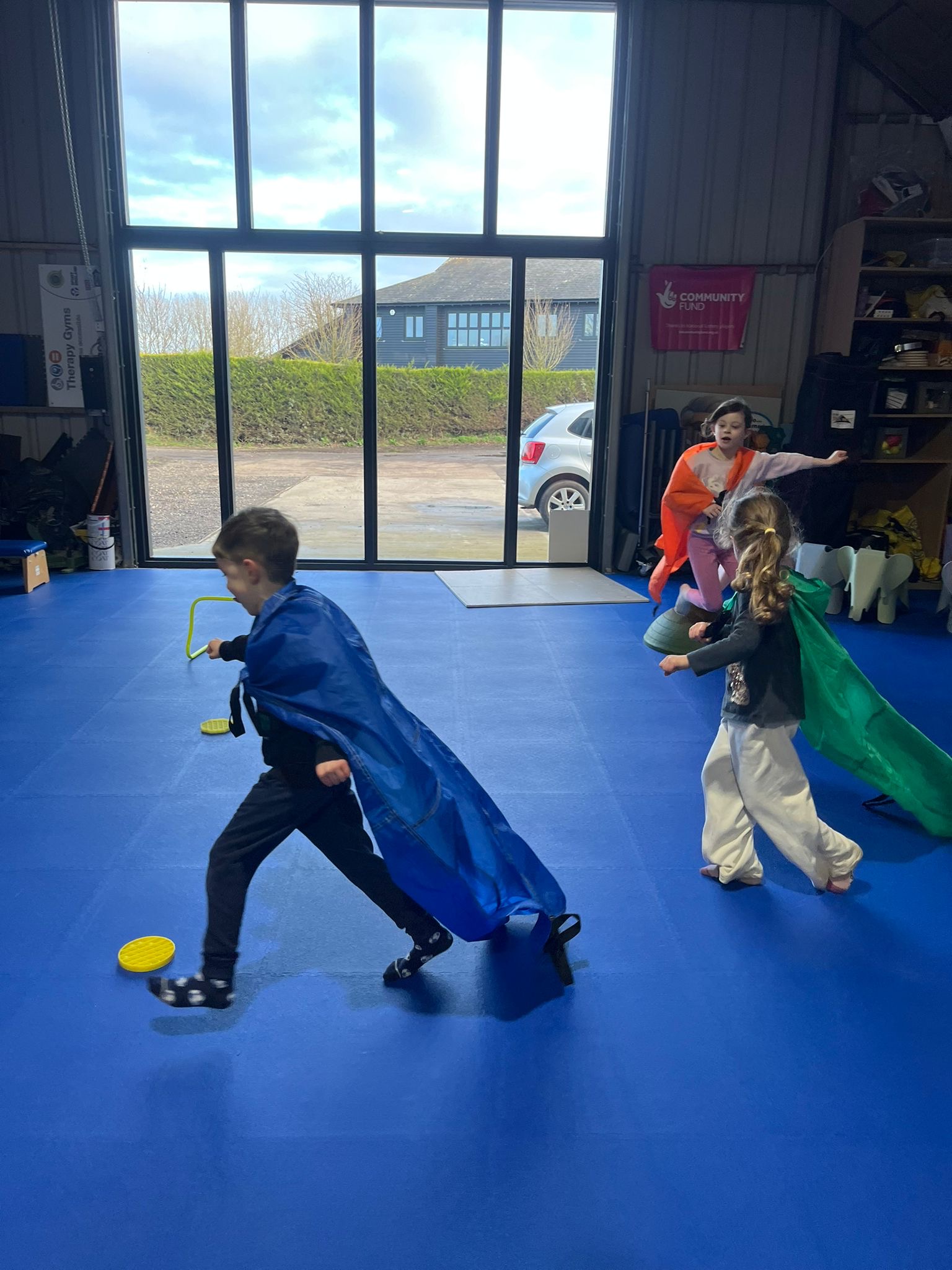 Sensory gym equipment and therapeutic play areas