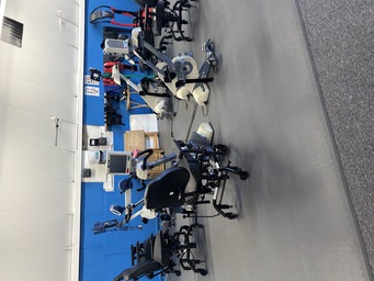 Accessible therapy gym training area with specialized equipment at The Angel Centre